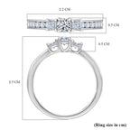 Luxuriant Diamond 9K White Gold SGL Certified (VS-G-H) Lab Grown Princess Cut Diamond Trilogy Ring 1.00 Ct.