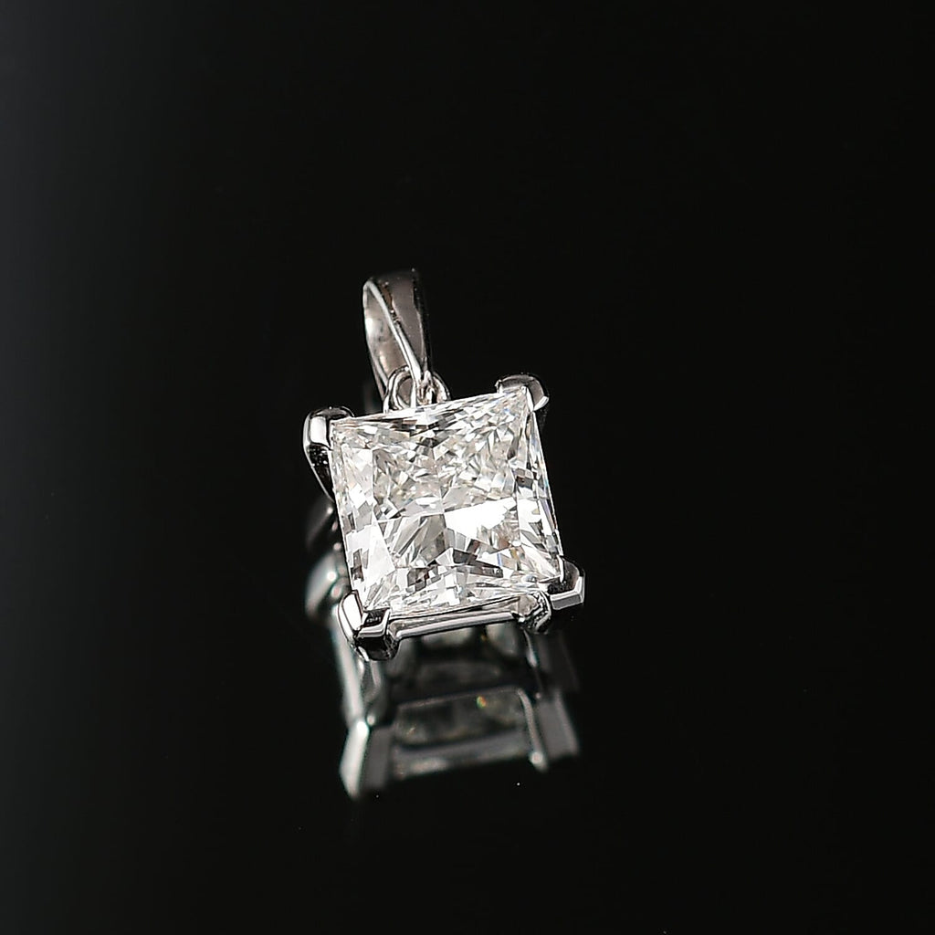 Rachel Galley 9K White Gold IGI Certified Lab Grown Diamond Solitaire Pendant 1.26 Ct.