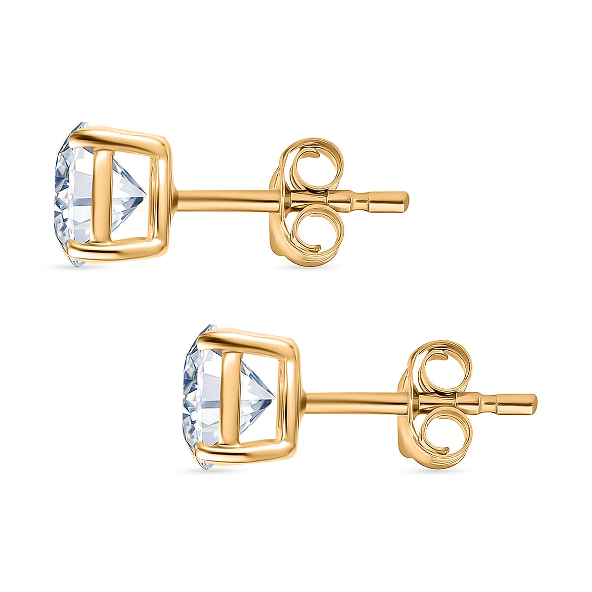 LUXURIANT 2 Ct. Lab Grown Diamond Solitaire Stud Earrings in 9K Gold 7955580 5