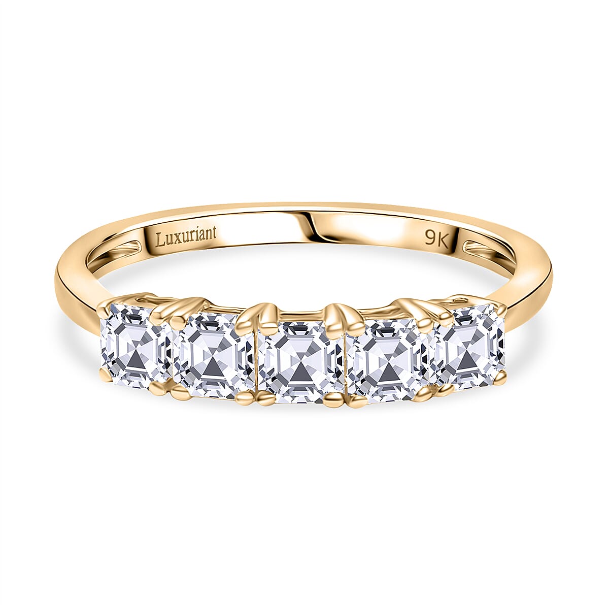 LUXURIANT 1 Ct. Lab Grown Diamond 5 Stone Ring in 9K Gold 8077185 0