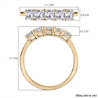 Luxuriant Diamond 9K Yellow Gold VS Lab Grown Diamond EF, VS 5 Stone Ring, Gold Wt.1.8 Gms  1.060  Ct.