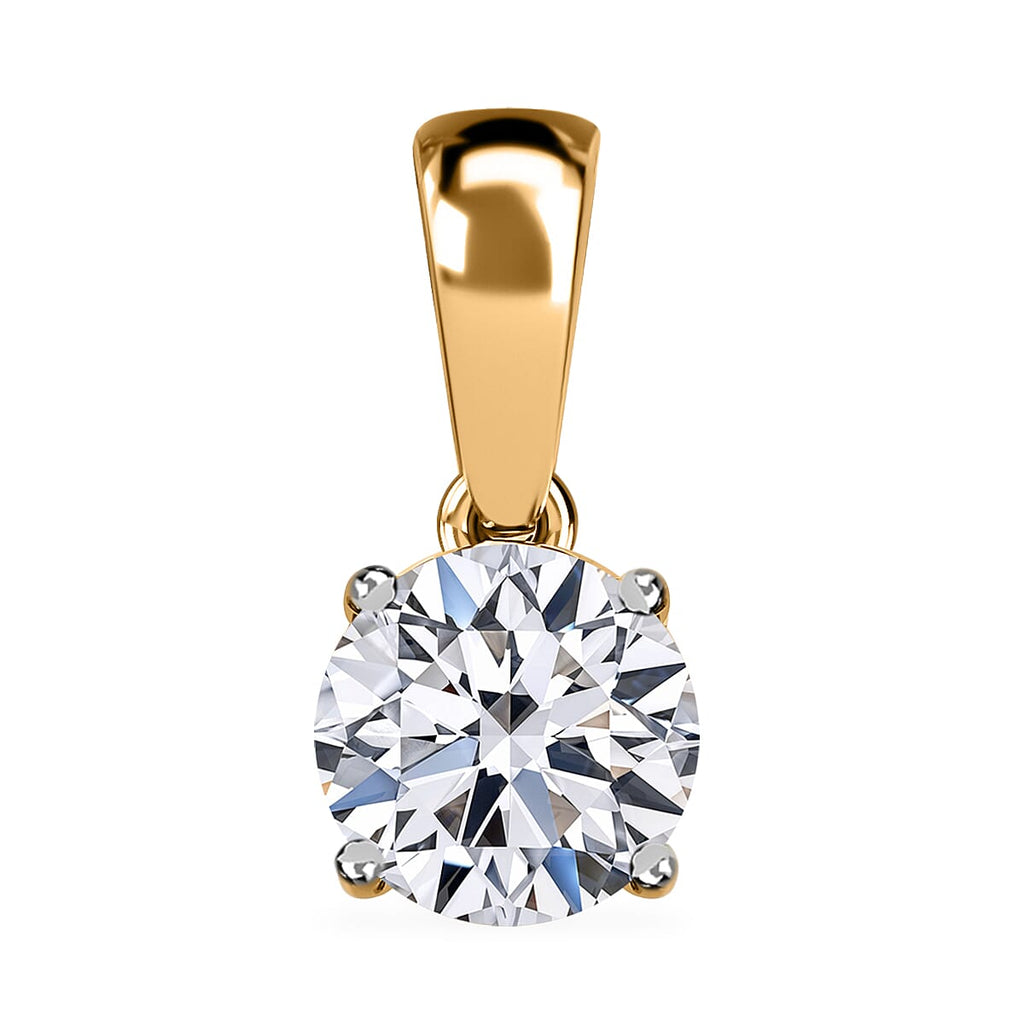 Luxuriant Diamond 9K Yellow Gold IGI Certified (VS-EF) Lab Grown Diamond Pendant 1.04 Ct.