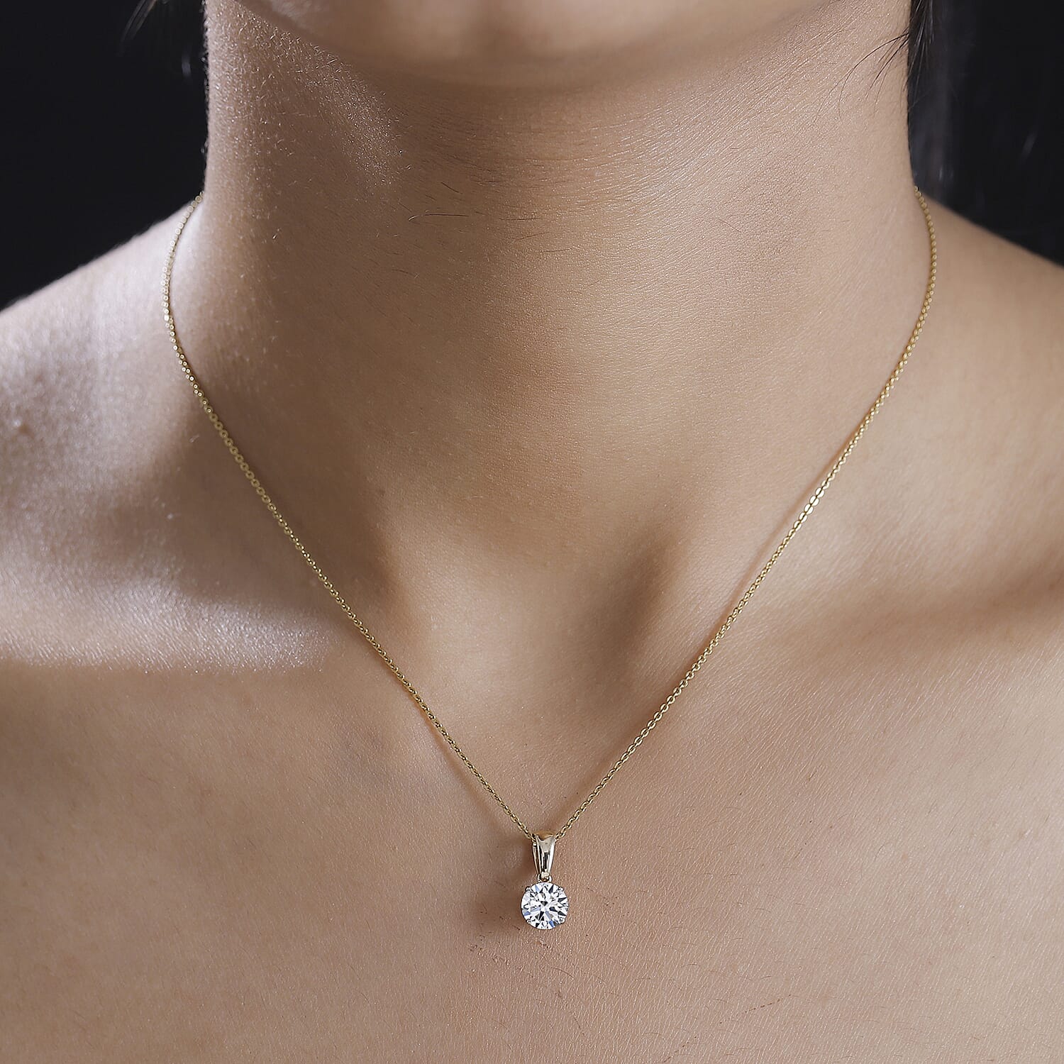 Luxuriant Diamond 9K Yellow Gold IGI Certified (VS-EF) Lab Grown Diamond Pendant 1.04 Ct. 8083963 2