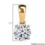 Luxuriant Diamond 9K Yellow Gold IGI Certified (VS-EF) Lab Grown Diamond Pendant 1.04 Ct.