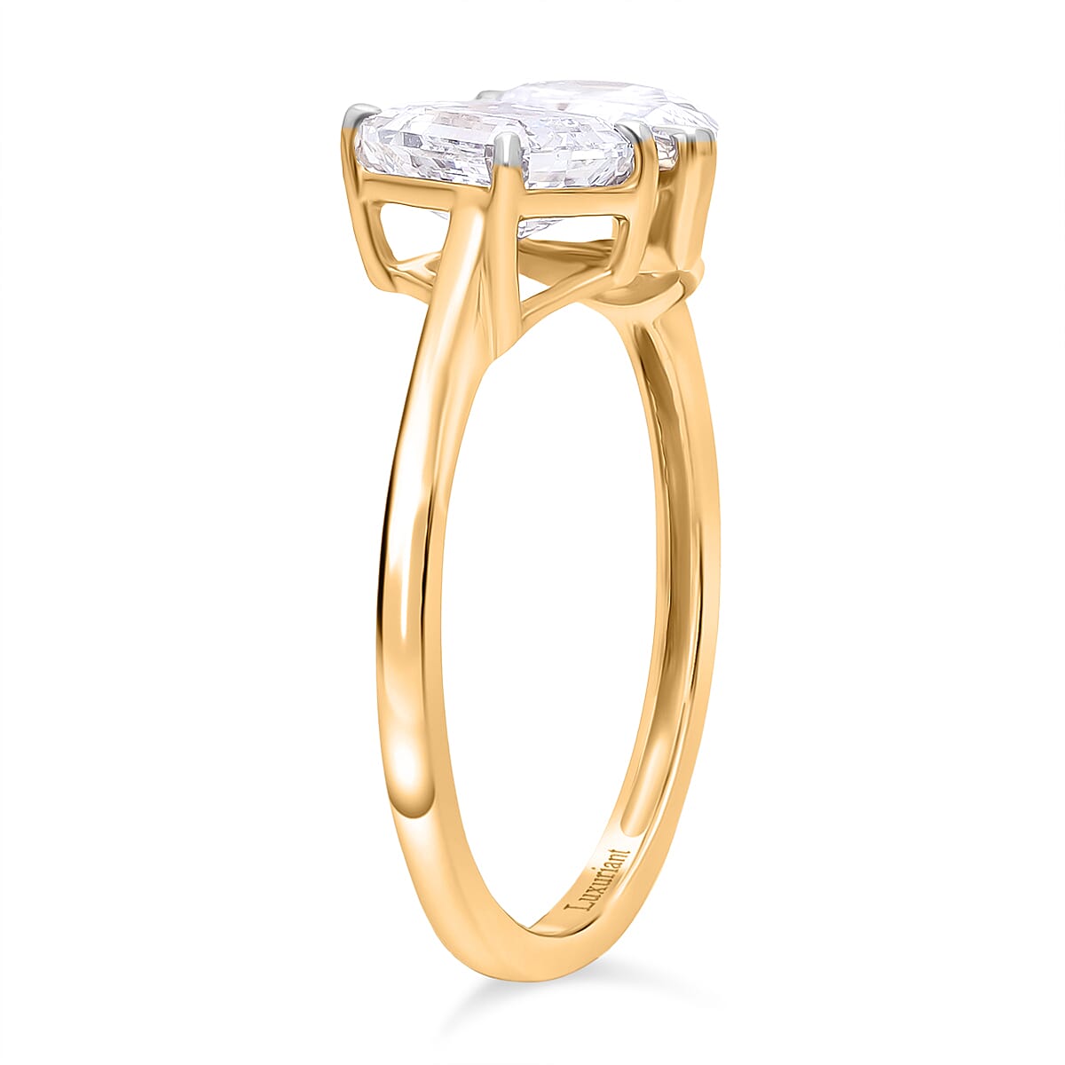 TOI ET MOI LUXURIANT 2 Ct. Lab Grown Diamond Emerald-Cut and Pear-Cut Ring 9K Yellow Gold SGL Certified (VS-EF) V32530363 3