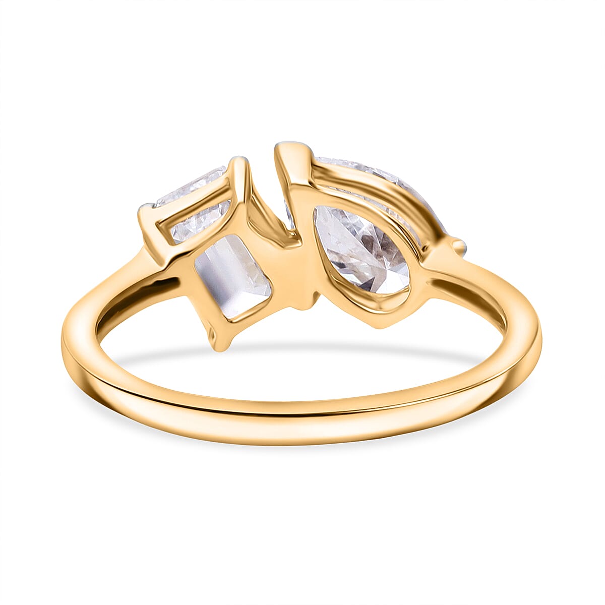 TOI ET MOI LUXURIANT 2 Ct. Lab Grown Diamond Emerald-Cut and Pear-Cut Ring 9K Yellow Gold SGL Certified (VS-EF) V32530363 4