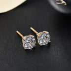 Luxuriant Diamond  9K Yellow Gold  VS   Lab Grown Diamond  EF, VS Solitaire Stud Push Post Earring 1.54 ct,  Gold Wt. 0.86 Gms  1.544  Ct.