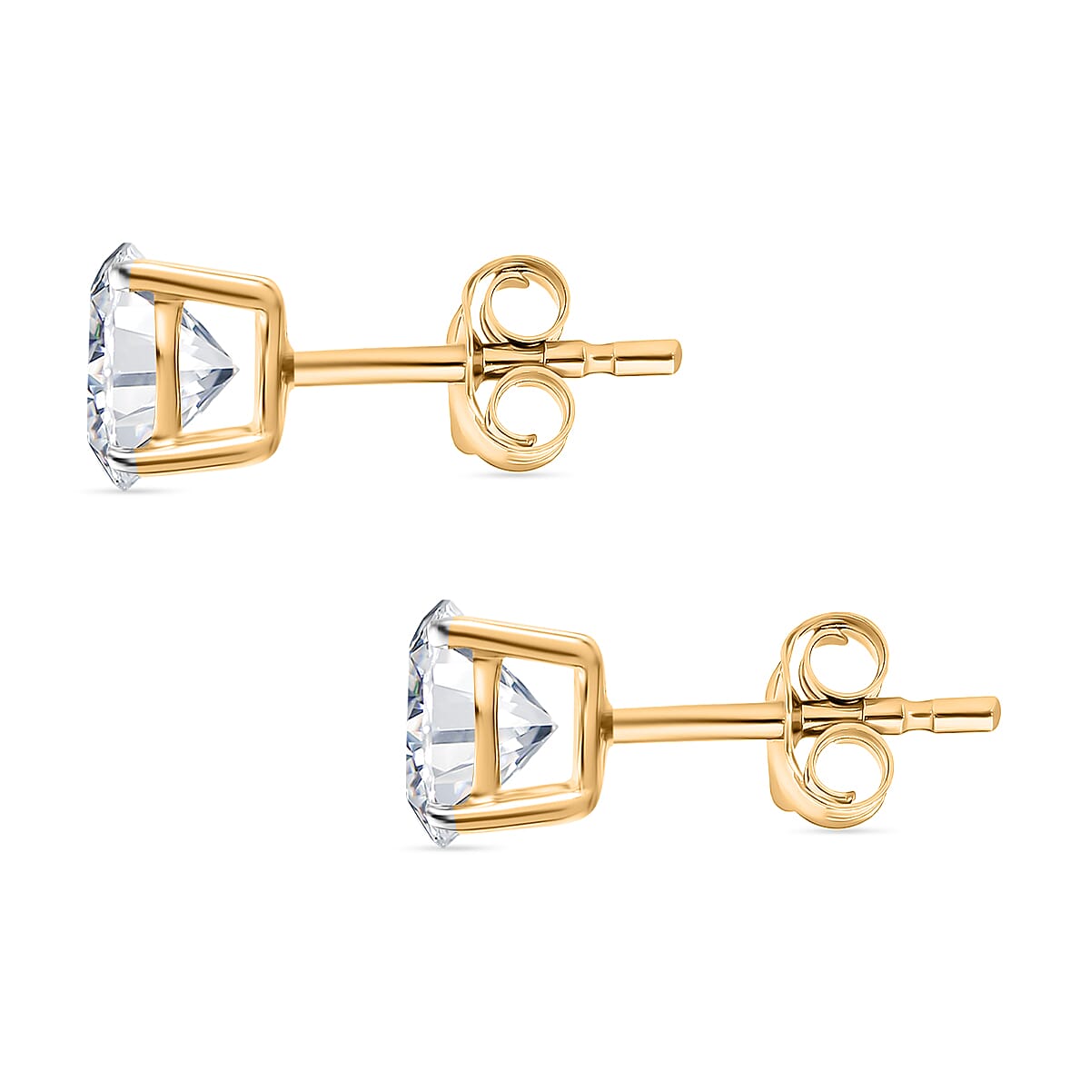 LUXURIANT 1.5 Ct. Lab Grown Diamond Solitaire Stud Earrings in 9K Gold 7955578 5