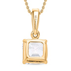 Luxuriant Diamond Asscher Cut Lab Grown Diamond Pendant with Chain (Size 18-20) in Vermeil Yellow Gold Plated Sterling Silver 1.00 Ct.