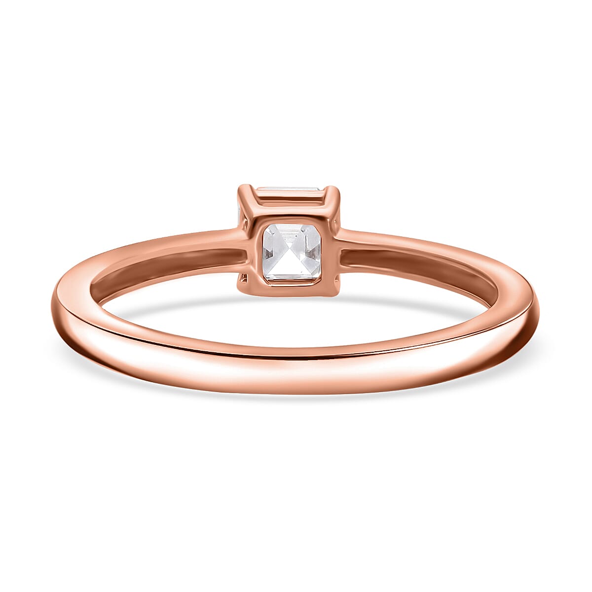 Luxuriant Asscher Cut Lab Grown Diamond Solitaire Ring in Vermeil Rose Gold Plated Sterling Silver 0.50 Ct. 8133201 4