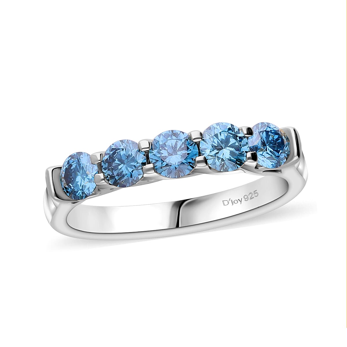 LUXURIANT Lab Grown Blue Diamond (VS SI) Ring in Platinum Overlay Sterling Silver 1 Ct. 7999547 0