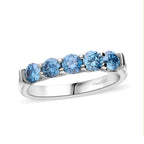 Luxuriant Diamond - Lab Grown Blue Diamond (VS-SI) Ring in Platinum Overlay Sterling Silver 1.00 Ct.