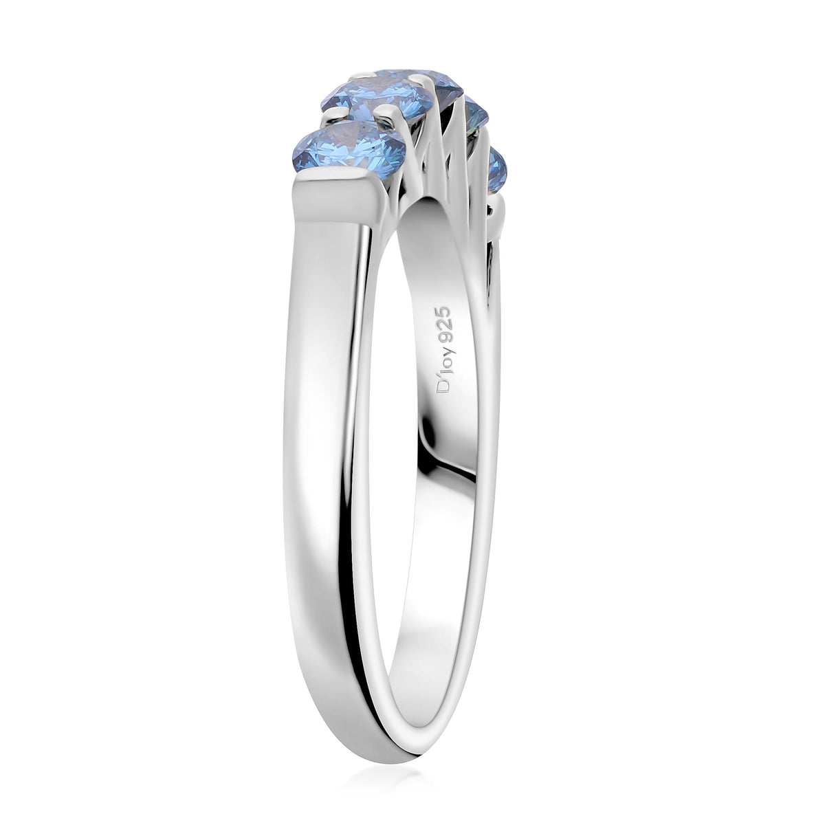 LUXURIANT Lab Grown Blue Diamond (VS SI) Ring in Platinum Overlay Sterling Silver 1 Ct. 7999547 3