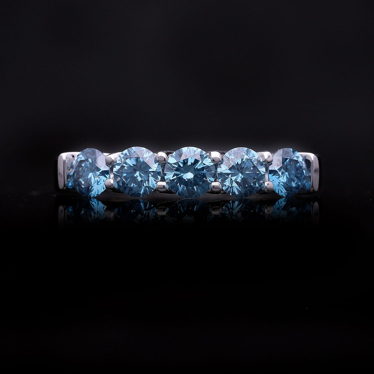 LUXURIANT Lab Grown Blue Diamond (VS SI) Ring in Platinum Overlay Sterling Silver 1 Ct. 7999547 6