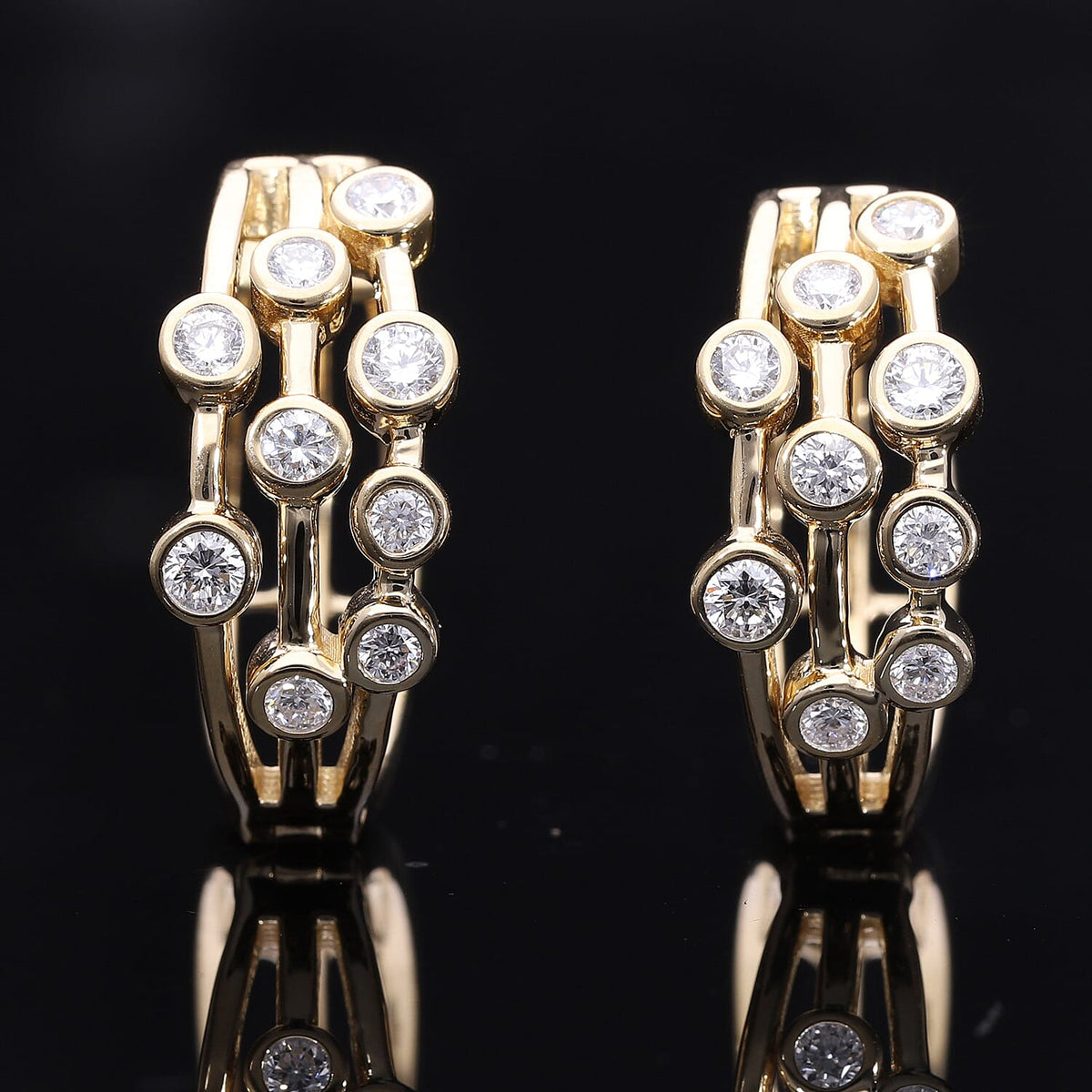 LUXURIANT Lab Grown Diamond Bubble Dangle Earrings in Vermeil Yellow Gold Plated Sterling Silver 0.93 Ct. 7772575 2