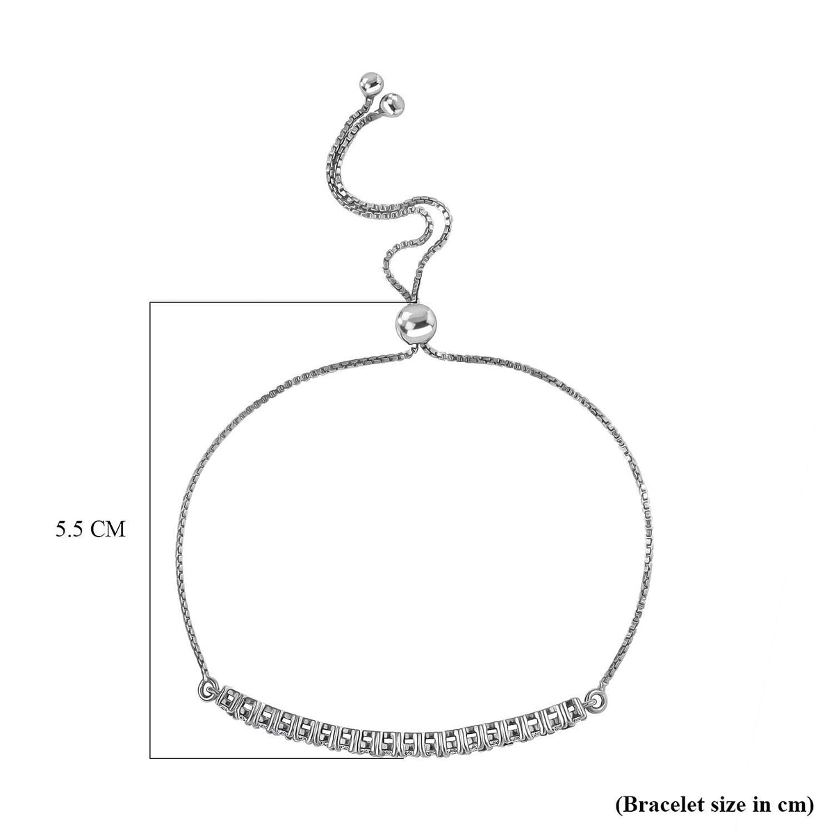 Luxuriant Diamond Lab Grown Diamond (SI-G-H) Adjustable Bracelet (Size - 8) in Rhodium Overlay Sterling Silver 1.01 Ct. 8061889 6