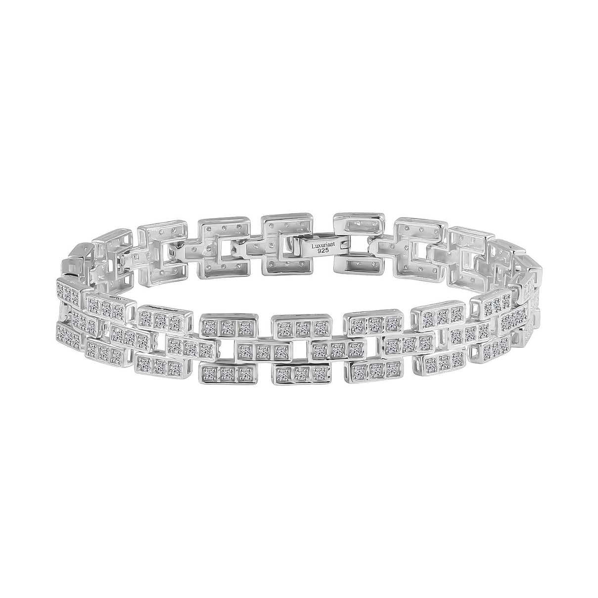 LUXURIANT 2 Ct. Lab Grown Diamond Bracelet (Size 7.5) in Rhodium Overlay Sterling Silver (SI/GH) 8105389 0