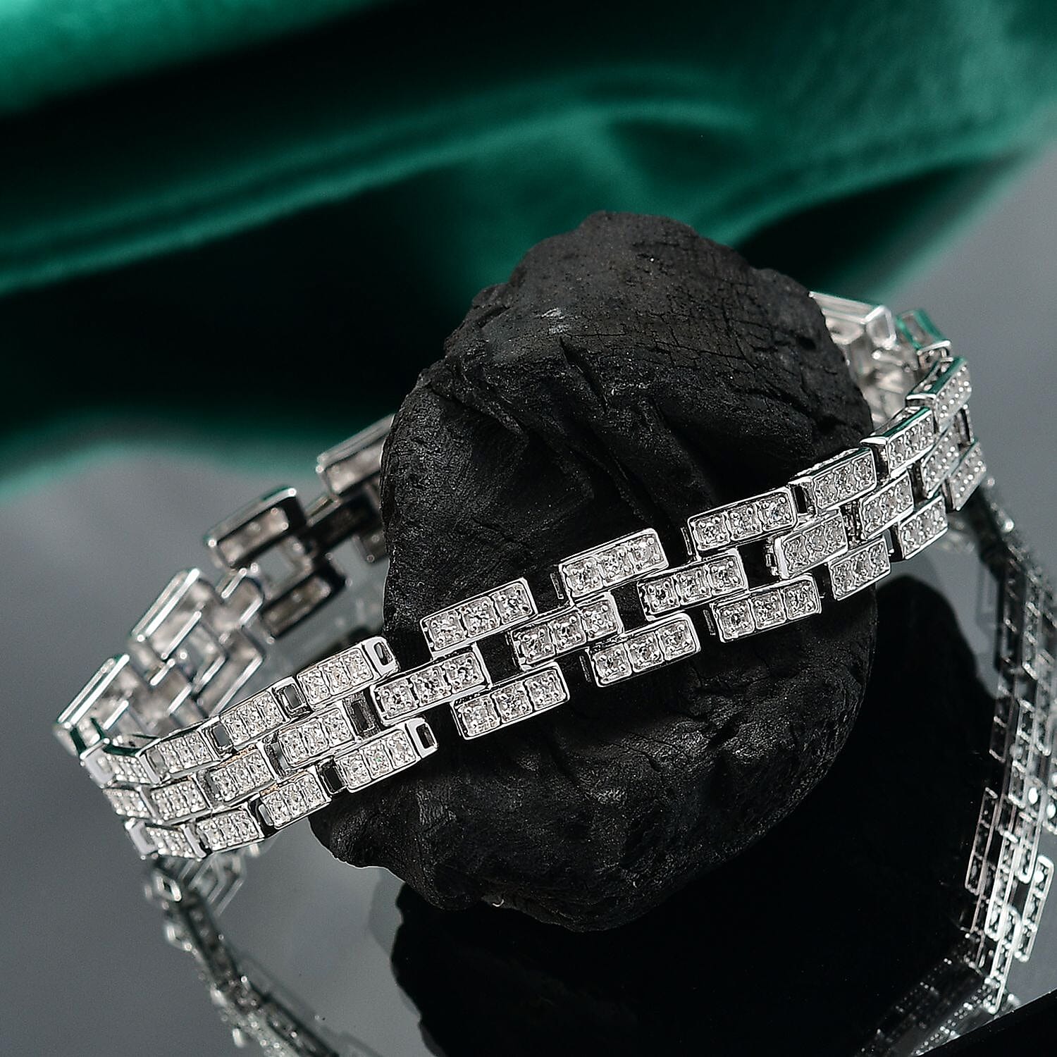 LUXURIANT 2 Ct. Lab Grown Diamond Bracelet (Size 7.5) in Rhodium Overlay Sterling Silver (SI/GH) 8105389 2