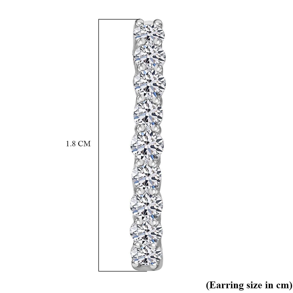 LUXURIANT Lab Grown Diamond (VS G H) Hoop Earring in Platinum Overlay Sterling Silver 1.02 Ct. 8023753 5
