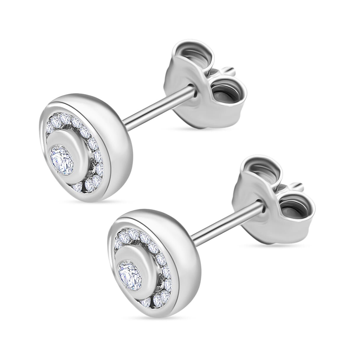 LUXURIANT Lab Grown Diamond Earring with Push Back in Platinum Overlay Sterling Silver 0.27 Ct. 8040450 3