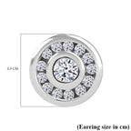 Luxuriant Diamond Lab Grown Diamond Earring with Push Back in Platinum Overlay Sterling Silver