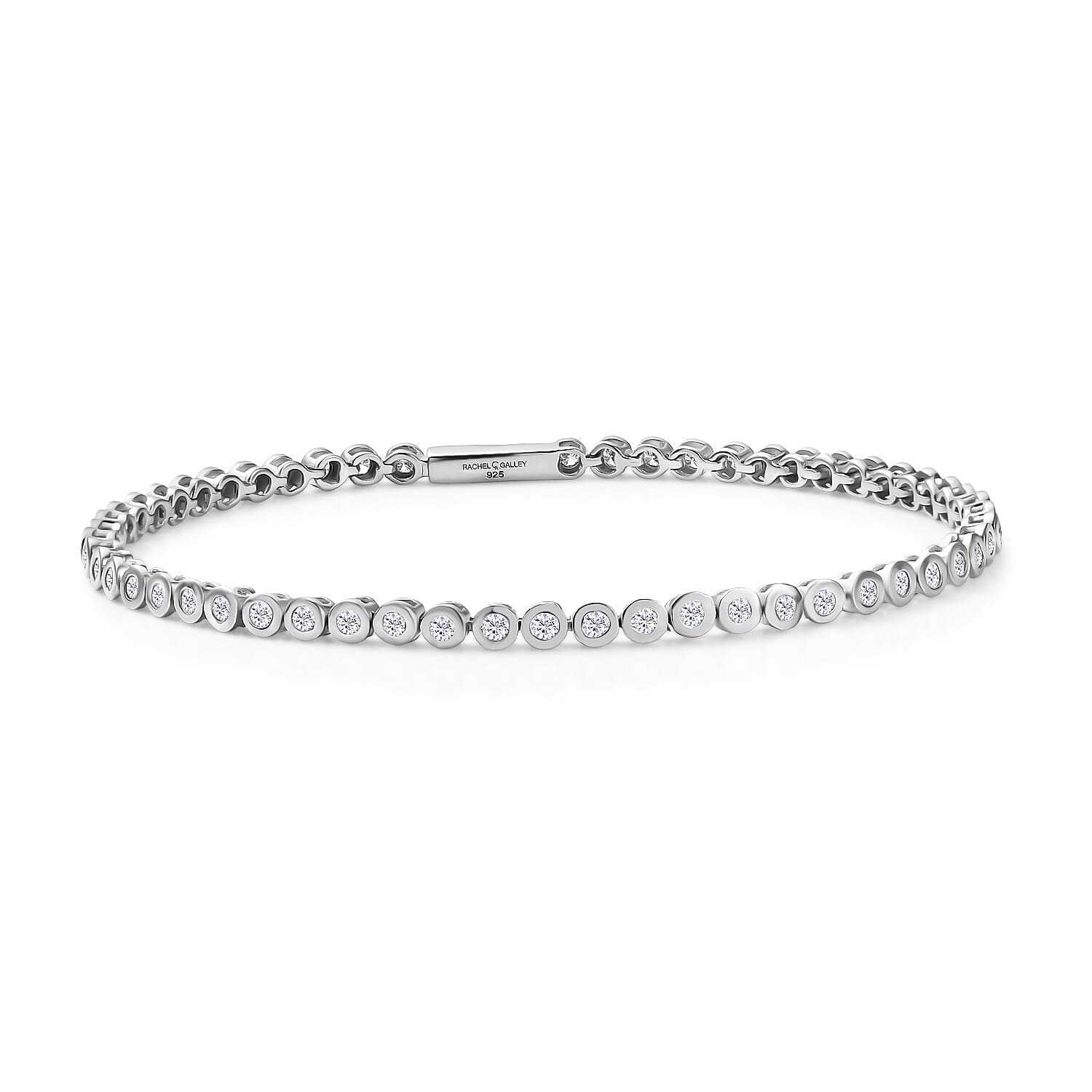 Luxuriant Diamond Lab Grown Diamond (SI-GH) Bracelet (Size - 7.5) with GB Lock Box in Rhodium Overlay Sterling Silver 1.59 Ct, Silver Wt.6.20 Gms. 8165019 0
