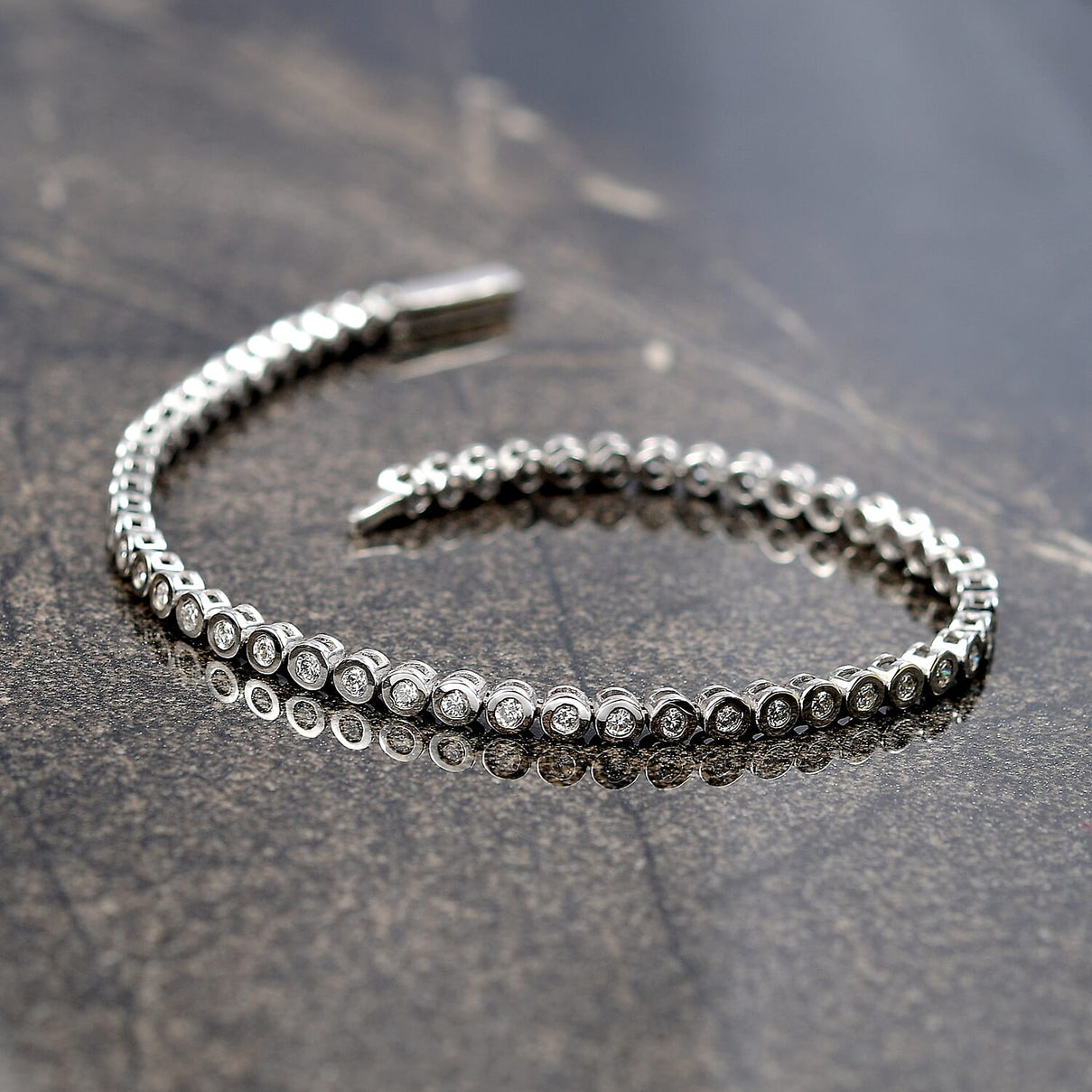 Luxuriant Diamond Lab Grown Diamond (SI-GH) Bracelet (Size - 7.5) with GB Lock Box in Rhodium Overlay Sterling Silver 1.59 Ct, Silver Wt.6.20 Gms. 8165019 2