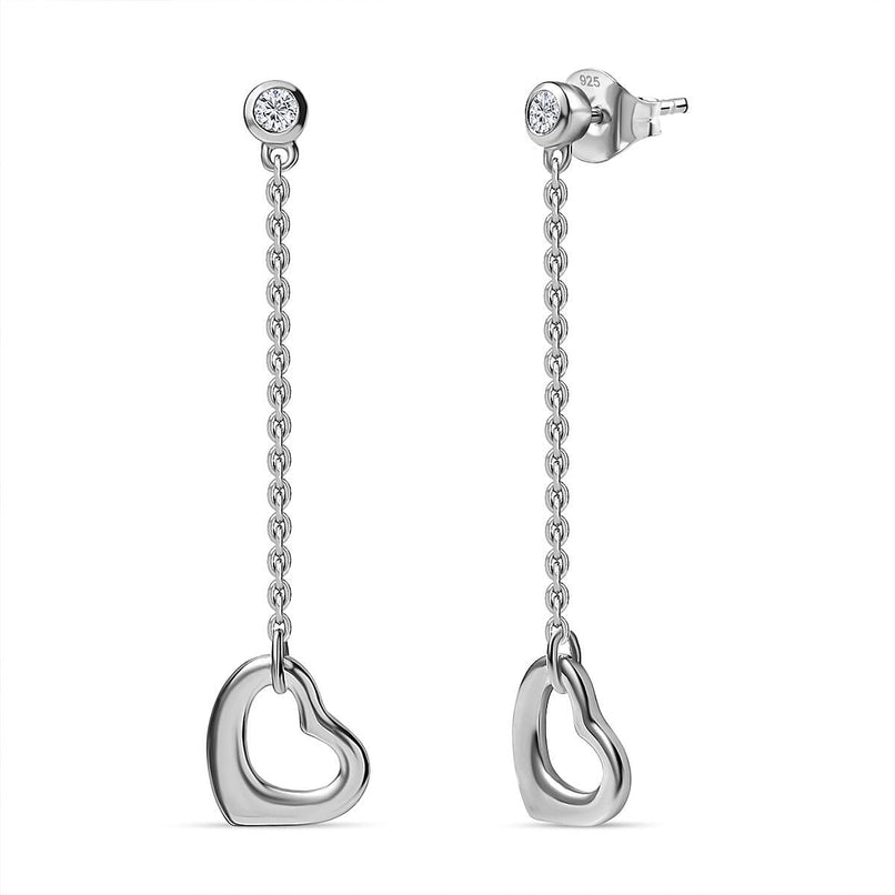 Luxuriant Diamond  Lab Grown Diamond  Fancy Earring in Rhodium Overlay Sterling Silver 0.15 ct  0.150  Ct.