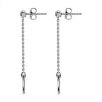 Luxuriant Diamond  Lab Grown Diamond  Fancy Earring in Rhodium Overlay Sterling Silver 0.15 ct  0.150  Ct.