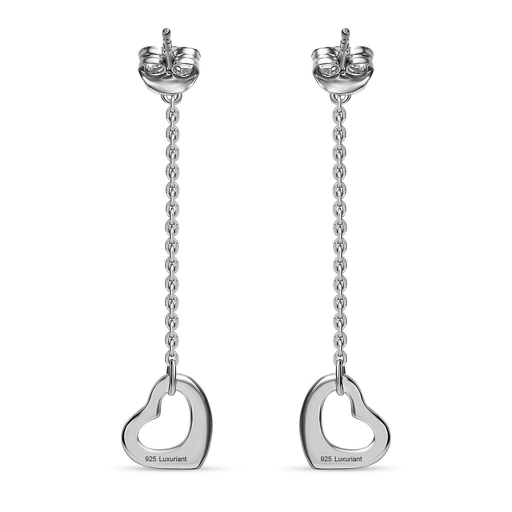 Luxuriant Diamond  Lab Grown Diamond  Fancy Earring in Rhodium Overlay Sterling Silver 0.15 ct  0.150  Ct.