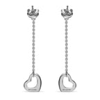 Luxuriant Diamond  Lab Grown Diamond  Fancy Earring in Rhodium Overlay Sterling Silver 0.15 ct  0.150  Ct.
