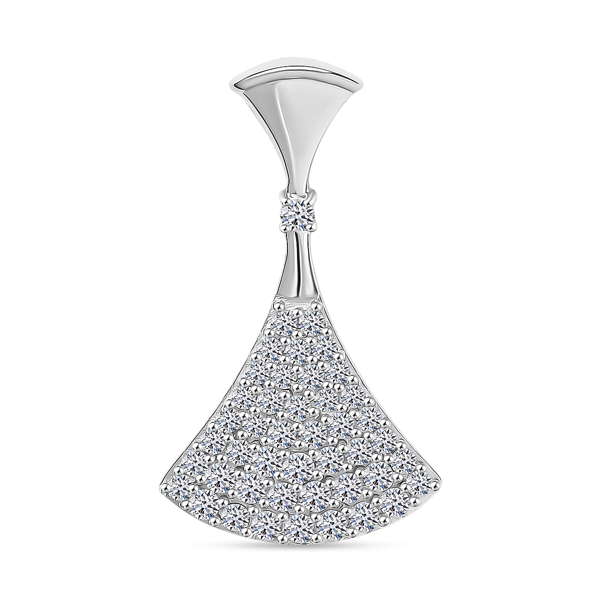 LUXURIANT 0.50 Ct. Lab Grown Diamond (SI G/H) Pendant in Rhodium Overlay Sterling Silver 8137072 0