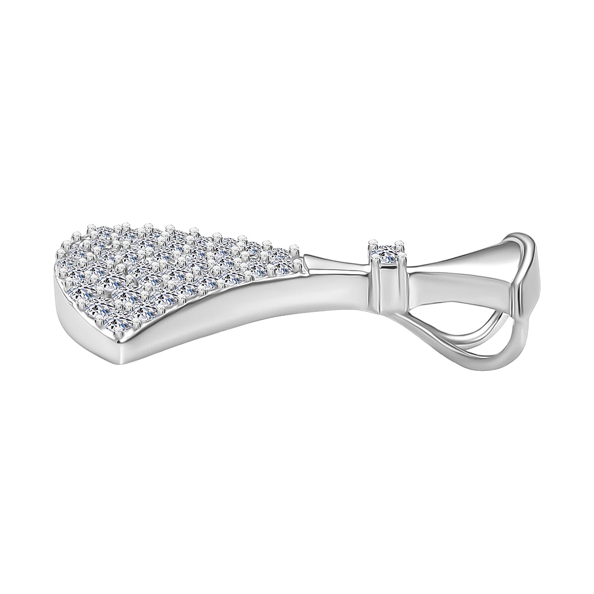 LUXURIANT 0.50 Ct. Lab Grown Diamond (SI G/H) Pendant in Rhodium Overlay Sterling Silver 8137072 4