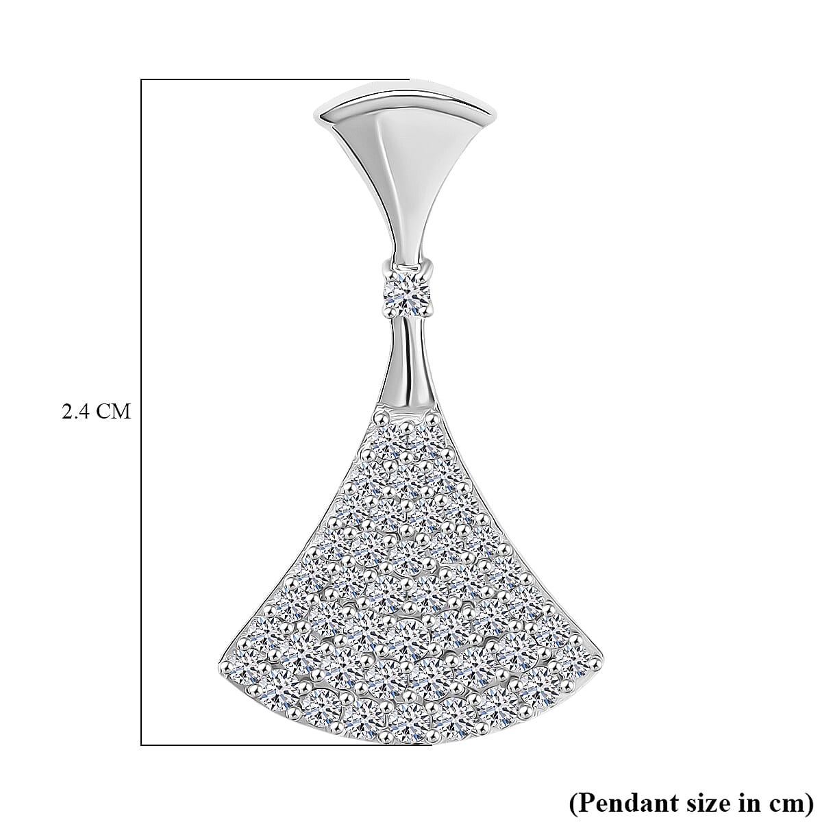 LUXURIANT 0.50 Ct. Lab Grown Diamond (SI G/H) Pendant in Rhodium Overlay Sterling Silver 8137072 6