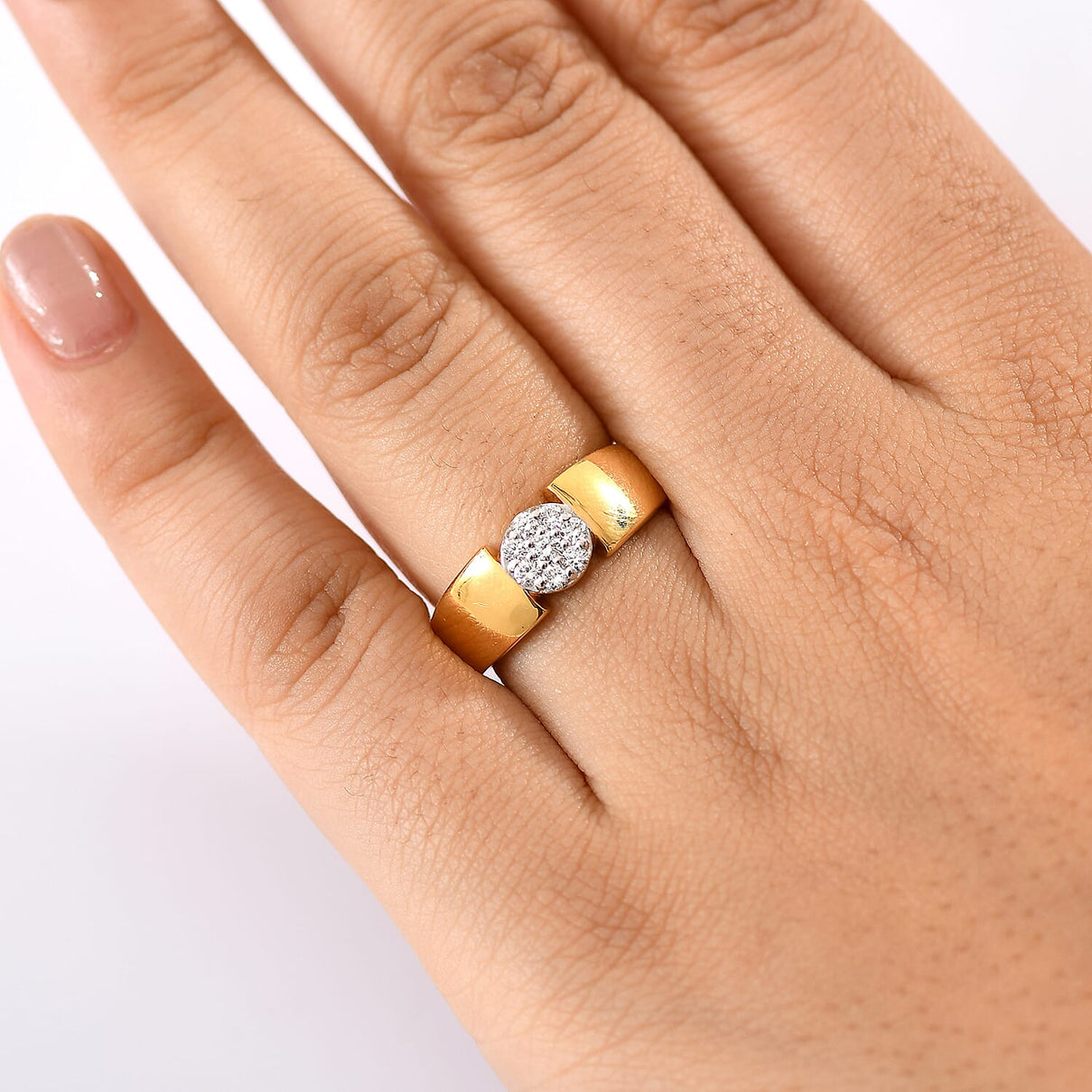 LUXURIANT Lab Grown Diamond (SI G/H) Cluster Ring in 18K Vermeil Yellow Gold Plated Sterling Silver 8161131 3