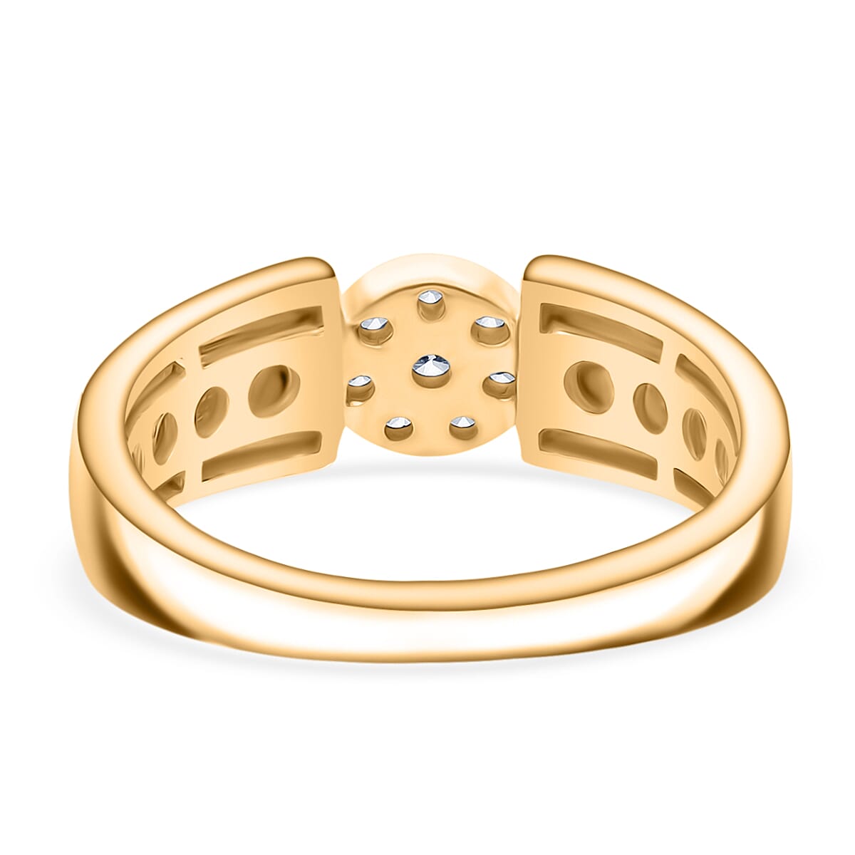 LUXURIANT Lab Grown Diamond (SI G/H) Cluster Ring in 18K Vermeil Yellow Gold Plated Sterling Silver 8161131 5