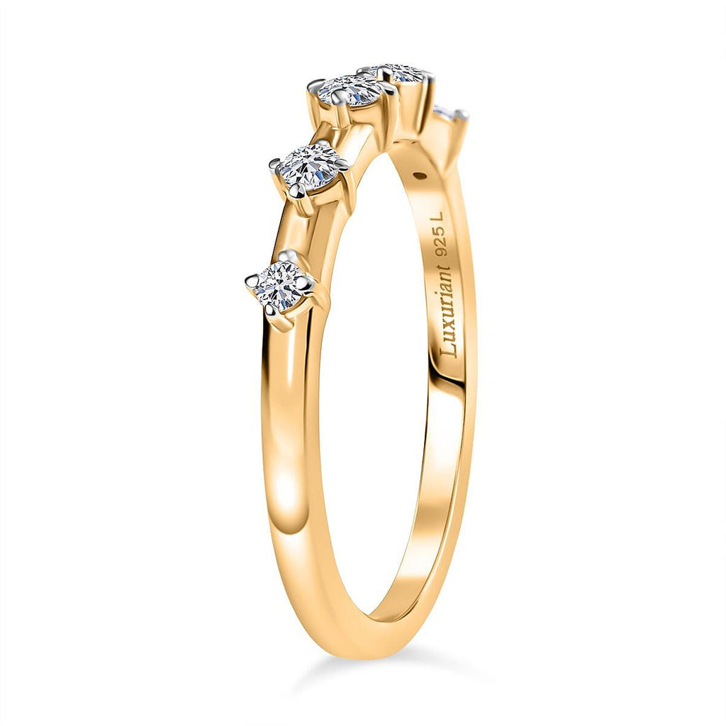 Luxuriant Diamond Lab Grown Diamond (SI-GH) Ring in 18K Vermeil Yellow Gold Plated Sterling Silver