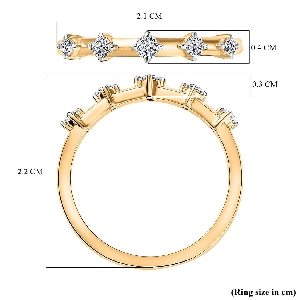 Luxuriant Diamond Lab Grown Diamond (SI-GH) Ring in 18K Vermeil Yellow Gold Plated Sterling Silver