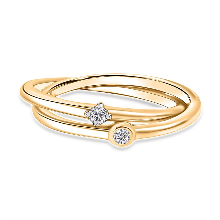 LUXURIANT Lab Grown Diamond Intertwined Ring in 18K Vermeil Yellow Gold Sterling Silver (SI-G-H) 8186475 1