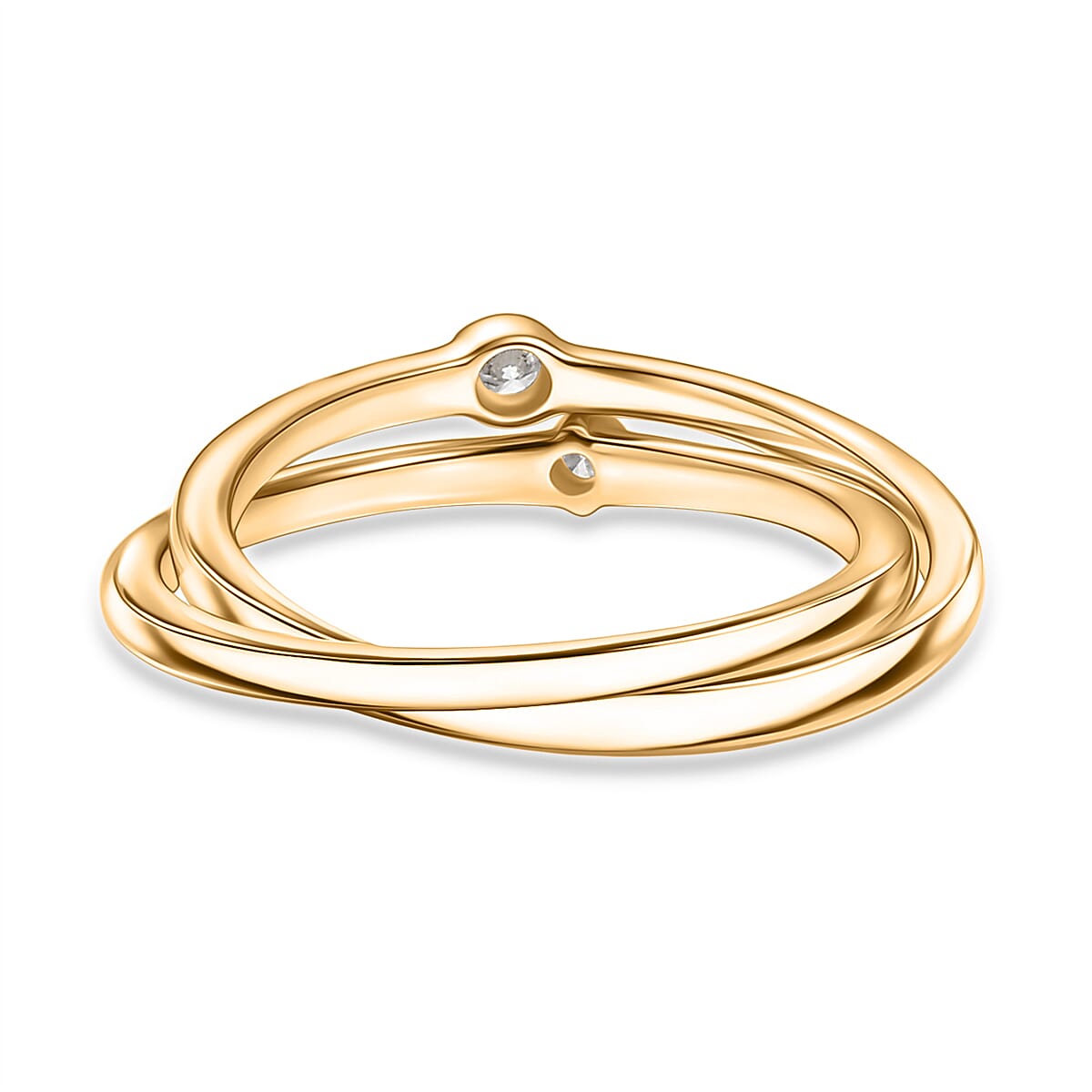 LUXURIANT Lab Grown Diamond Intertwined Ring in 18K Vermeil Yellow Gold Sterling Silver (SI-G-H) V32627592 5