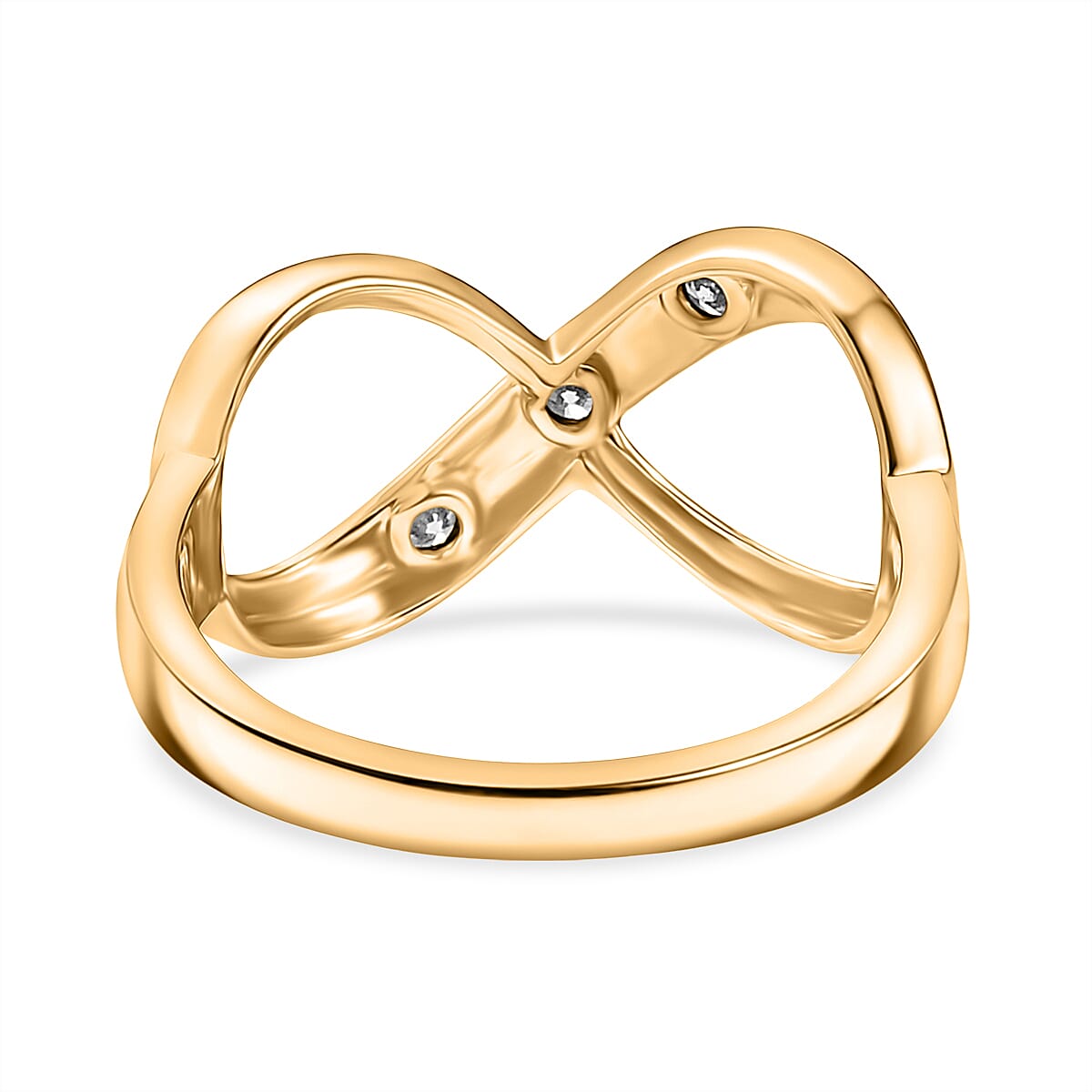 LUXURIANT Lab Grown Diamond Infinity Ring in 18K Vermeil Yellow Gold Sterling Silver V32627380 5