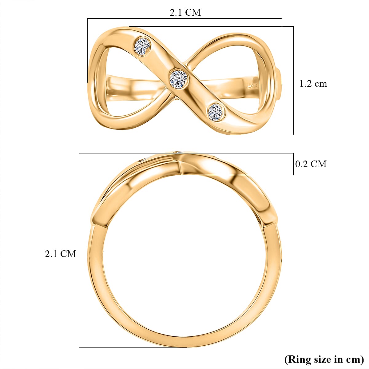 LUXURIANT Lab Grown Diamond Infinity Ring in 18K Vermeil Yellow Gold Sterling Silver 8192127 5