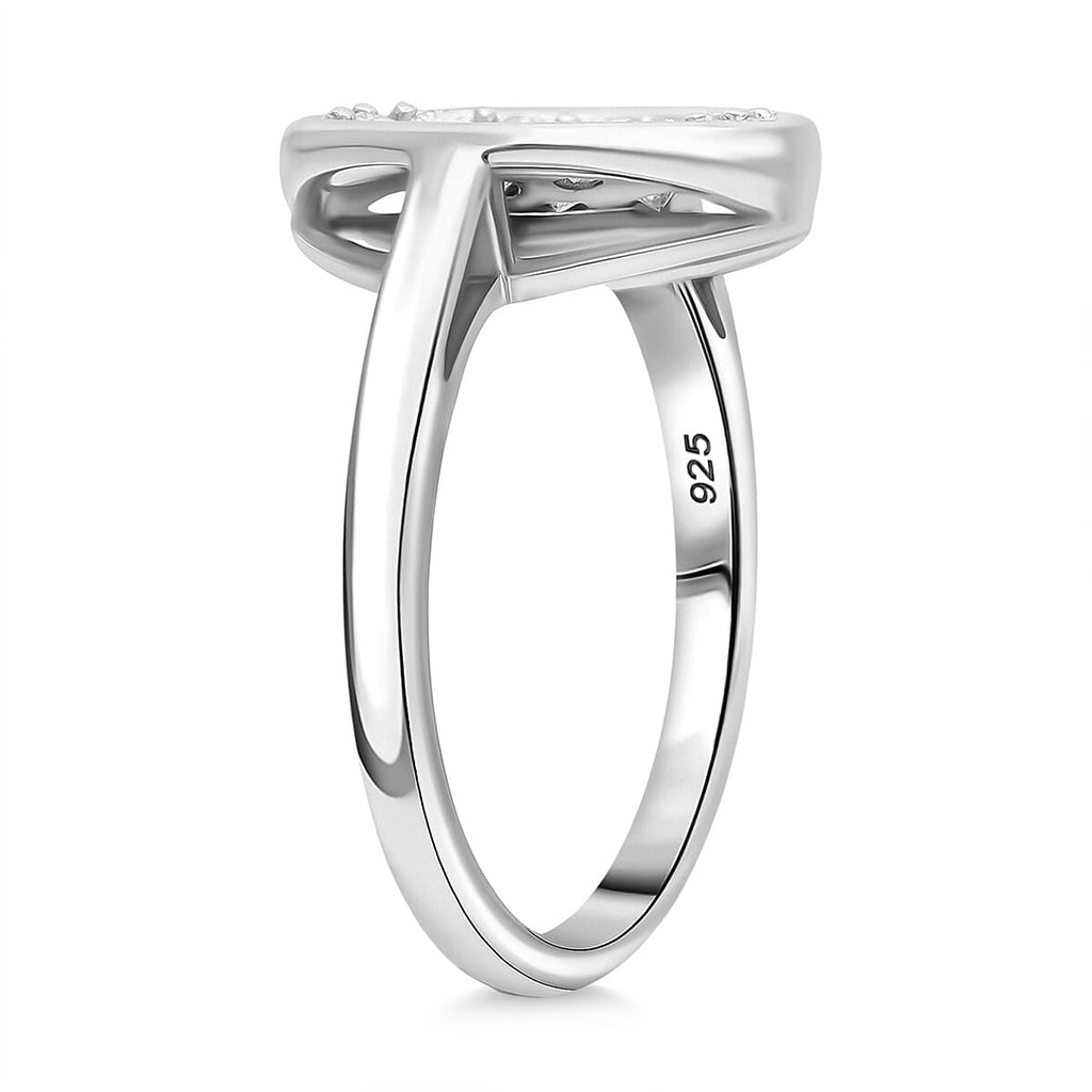 Luxuriant Diamond Lab Grown Diamond Fancy Ring in Platinum OverlaySterling Silver  0.490  Ct.