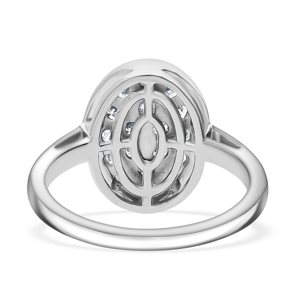 Luxuriant Diamond Lab Grown Diamond Fancy Ring in Platinum OverlaySterling Silver  0.490  Ct.