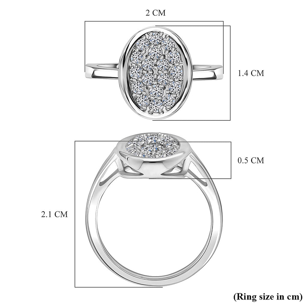 Luxuriant Diamond Lab Grown Diamond Fancy Ring in Platinum OverlaySterling Silver  0.490  Ct.