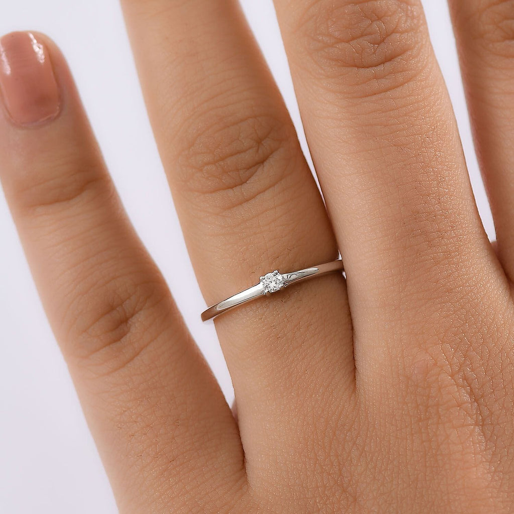 Luxuriant Diamond Lab Grown Diamond (SI-GH) Ring in Rhodium Overlay Sterling Silver