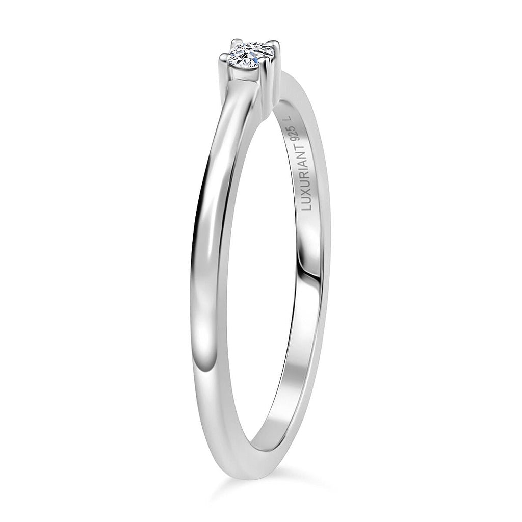 Luxuriant Diamond Lab Grown Diamond (SI-GH) Ring in Rhodium Overlay Sterling Silver