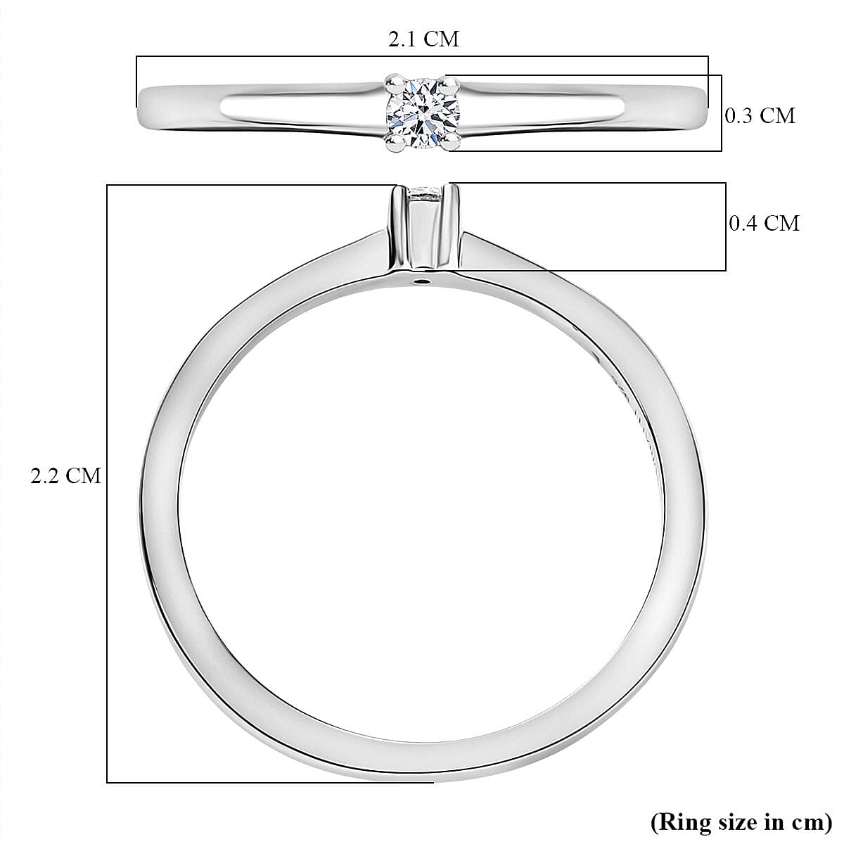 LUXURIANT Lab Grown Diamond Solitaire Ring in Rhodium Overlay Sterling Silver V32540293 6