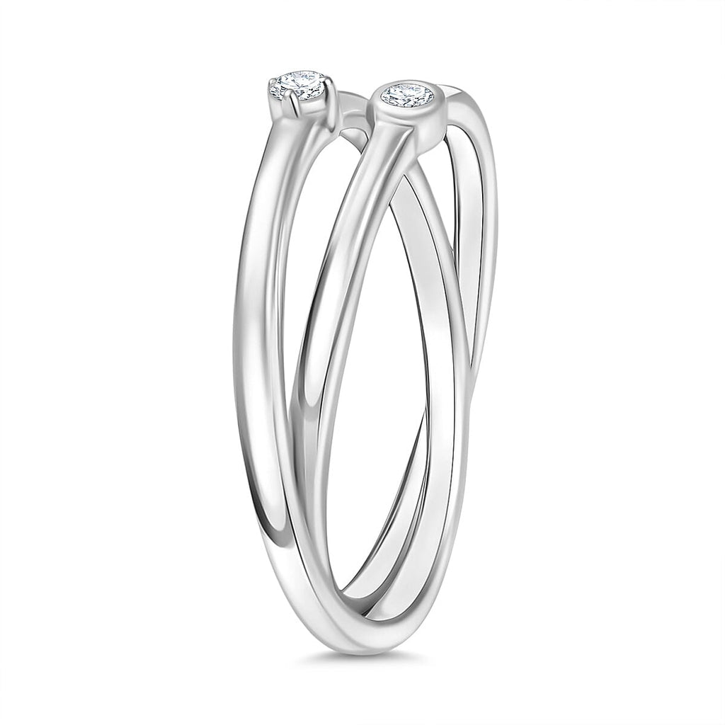 Luxuriant Diamond Lab Grown (SI-G-H) Diamond Ring in Rhodium Overlay Sterling Silver
