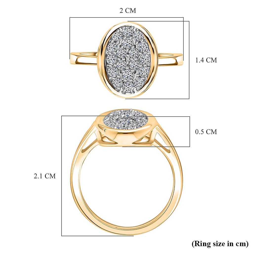 Luxuriant Diamond Lab Grown Diamond Fancy Ring in Vermeil YGSterling Silver  0.490  Ct.
